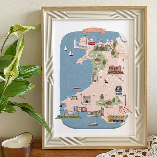 Wales Map Print