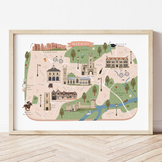 Warwick Map Print