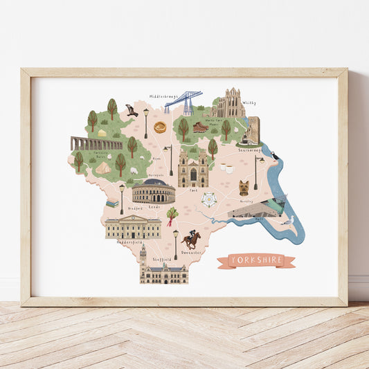 Yorkshire Map Print