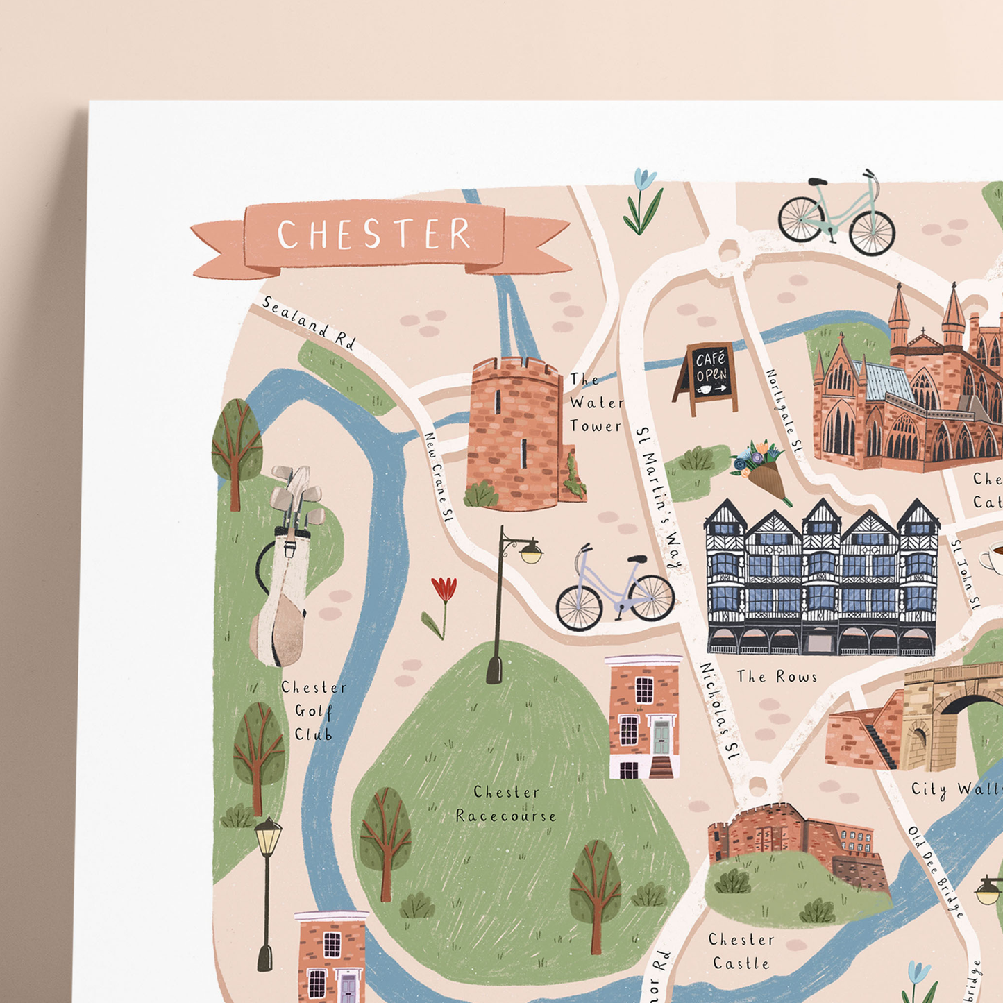 Chester Illustrated Map