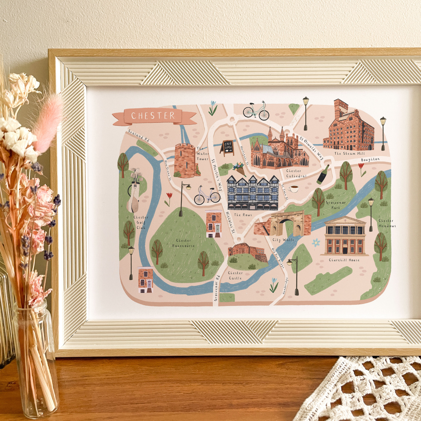 Chester Illustrated Map